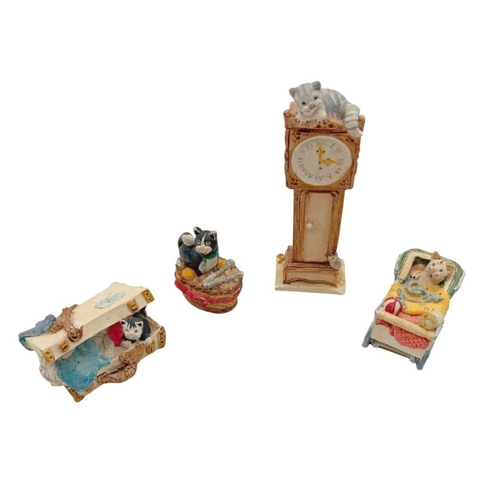 Vintage 1990s Peter Fagan Colour Box Cat Figurines Hand Painted Scotland Lot 4